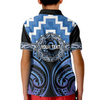 Aotearoa Ngaruahine Personalised Kid Polo Shirt Maori Iwi Poutama Puhoro Tattoo