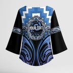 Aotearoa Ngaruahine Personalised Kimono Sleeve Blouse Maori Iwi Poutama Puhoro Tattoo