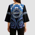 Aotearoa Ngaruahine Personalised Kimono Sleeve Blouse Maori Iwi Poutama Puhoro Tattoo