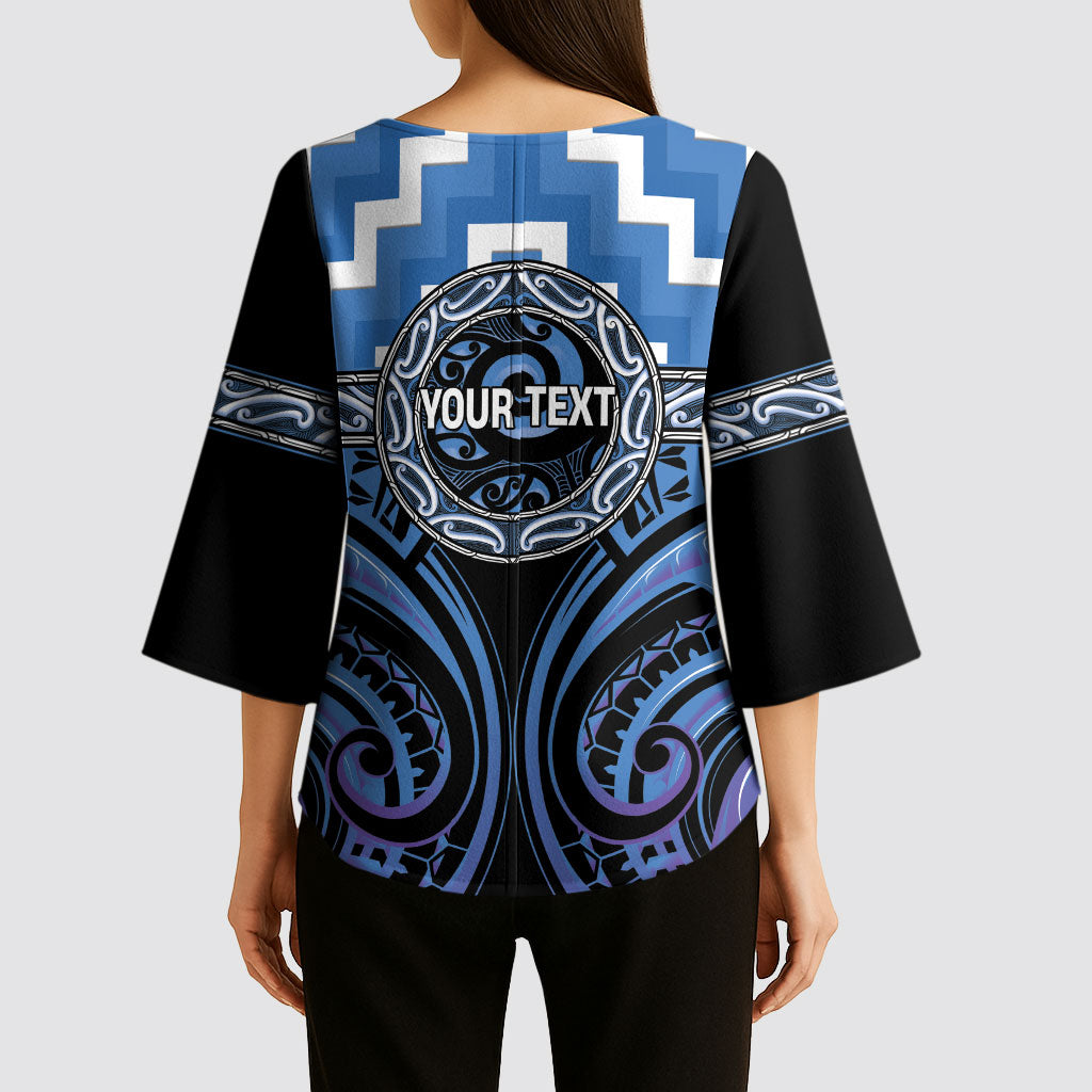 Aotearoa Ngaruahine Personalised Kimono Sleeve Blouse Maori Iwi Poutama Puhoro Tattoo