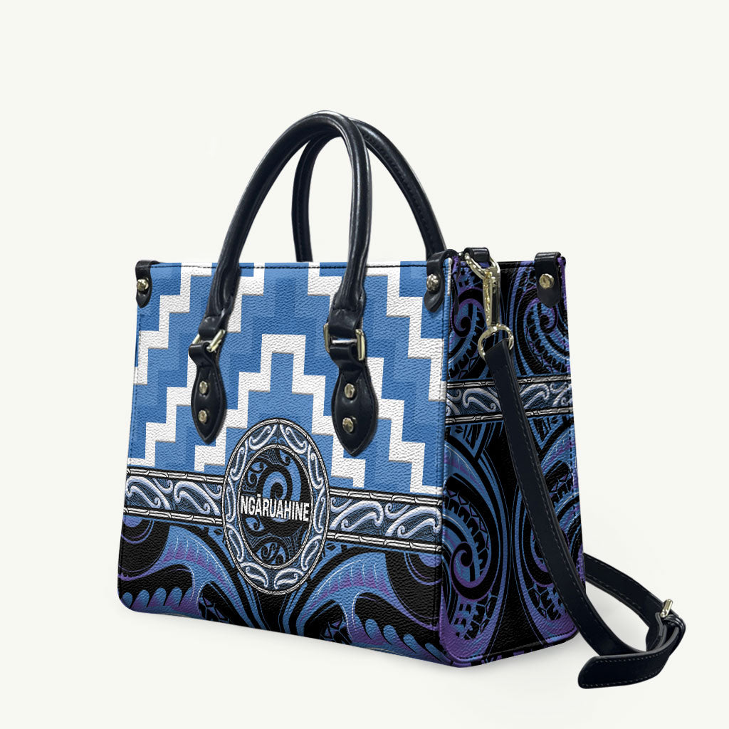 Aotearoa Ngaruahine Leather Bag Maori Iwi Poutama Puhoro Tattoo