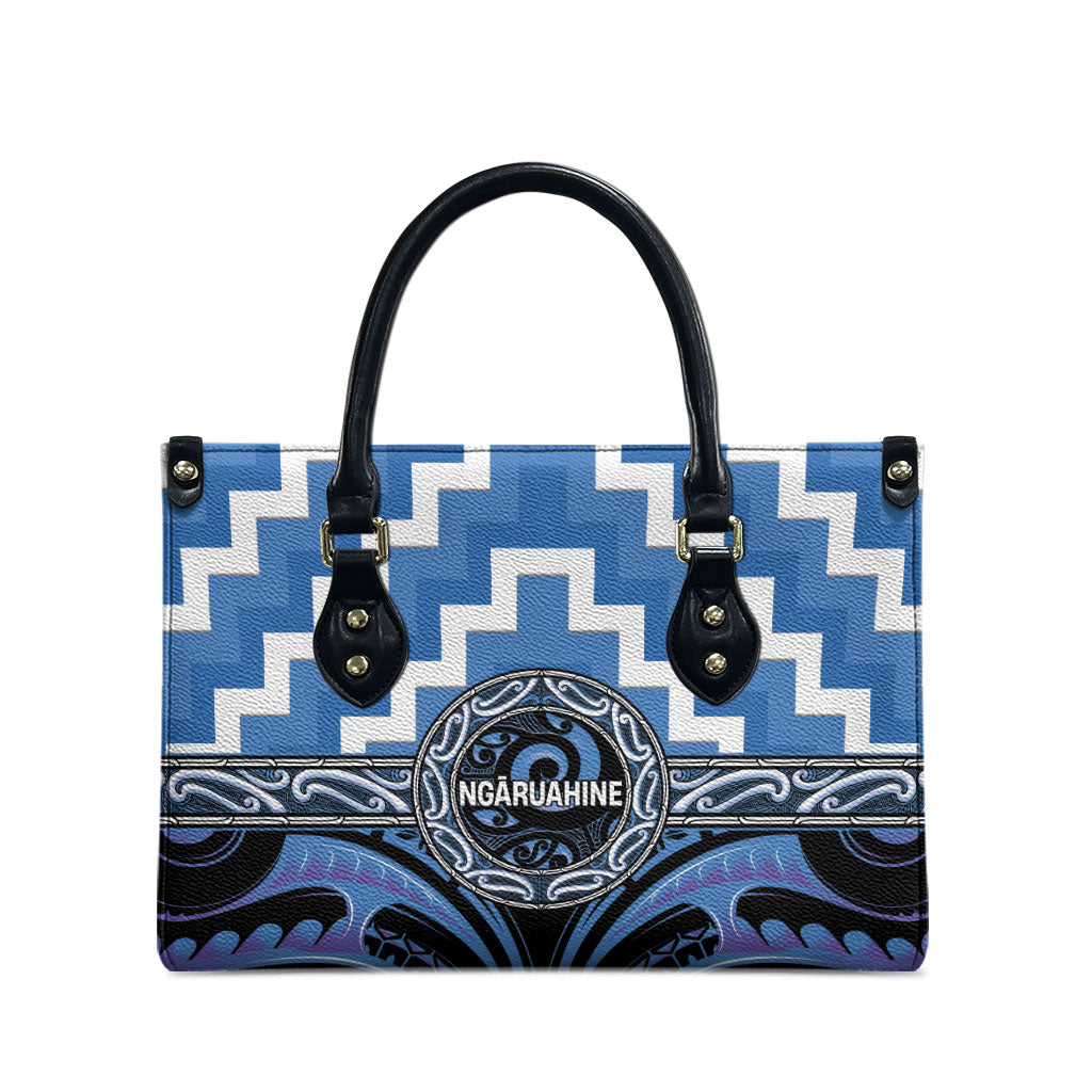 Aotearoa Ngaruahine Leather Bag Maori Iwi Poutama Puhoro Tattoo