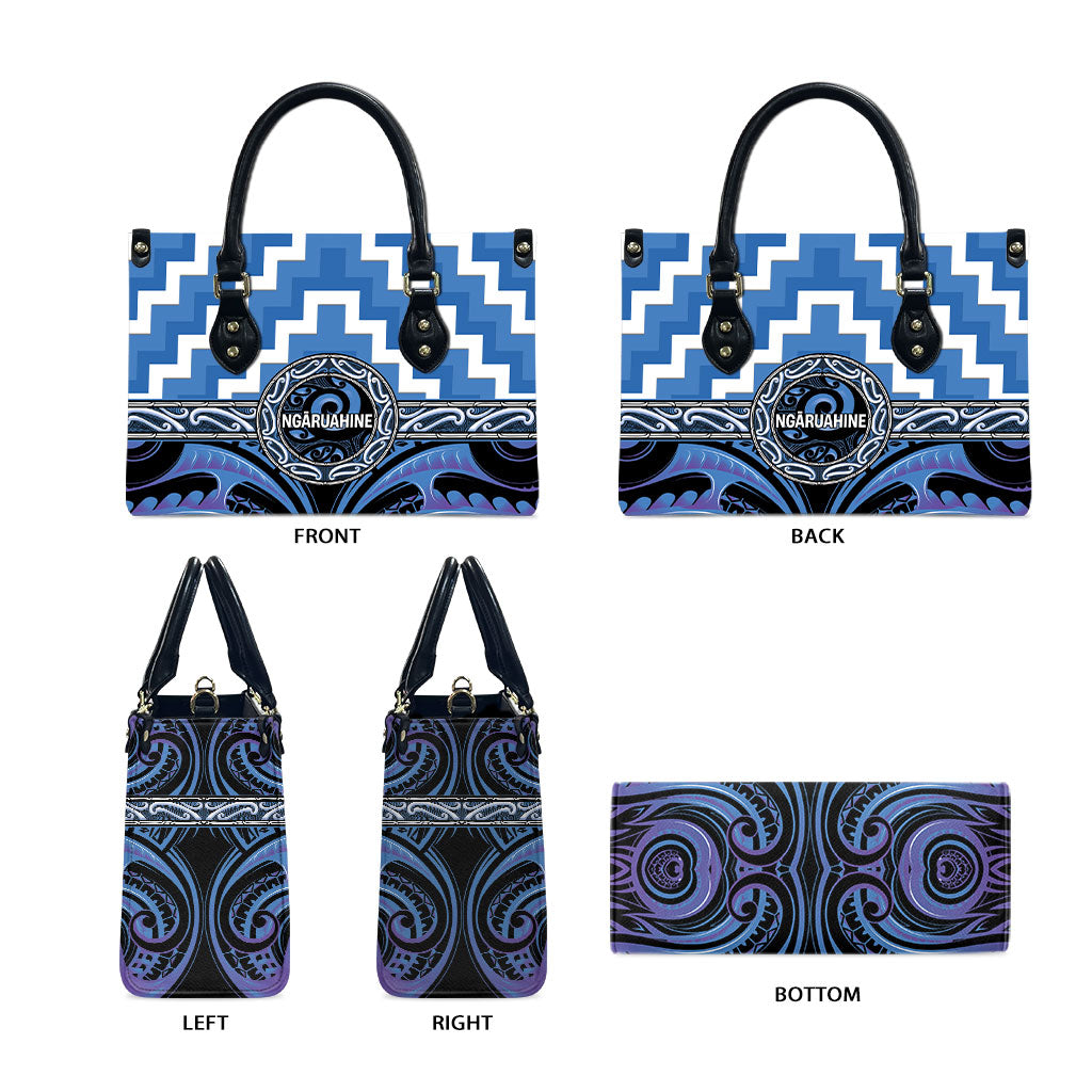 Aotearoa Ngaruahine Leather Bag Maori Iwi Poutama Puhoro Tattoo