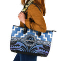 Aotearoa Ngaruahine Leather Tote Bag Maori Iwi Poutama Puhoro Tattoo