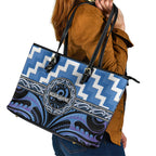 Aotearoa Ngaruahine Leather Tote Bag Maori Iwi Poutama Puhoro Tattoo