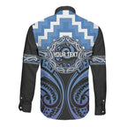 Aotearoa Ngaruahine Personalised Long Sleeve Button Shirt Maori Iwi Poutama Puhoro Tattoo