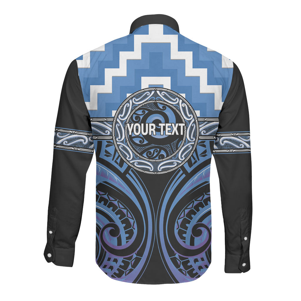 Aotearoa Ngaruahine Personalised Long Sleeve Button Shirt Maori Iwi Poutama Puhoro Tattoo