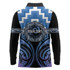 Aotearoa Ngaruahine Personalised Long Sleeve Polo Shirt Maori Iwi Poutama Puhoro Tattoo