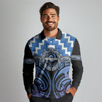 Aotearoa Ngaruahine Personalised Long Sleeve Polo Shirt Maori Iwi Poutama Puhoro Tattoo