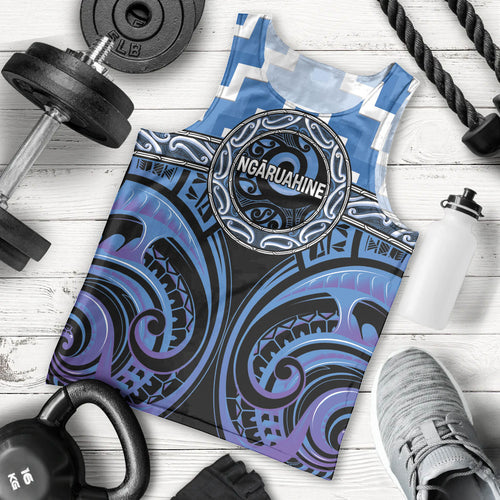 Aotearoa Ngaruahine Personalised Men Tank Top Maori Iwi Poutama Puhoro Tattoo