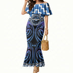 Aotearoa Ngaruahine Personalised Mermaid Dress Maori Iwi Poutama Puhoro Tattoo