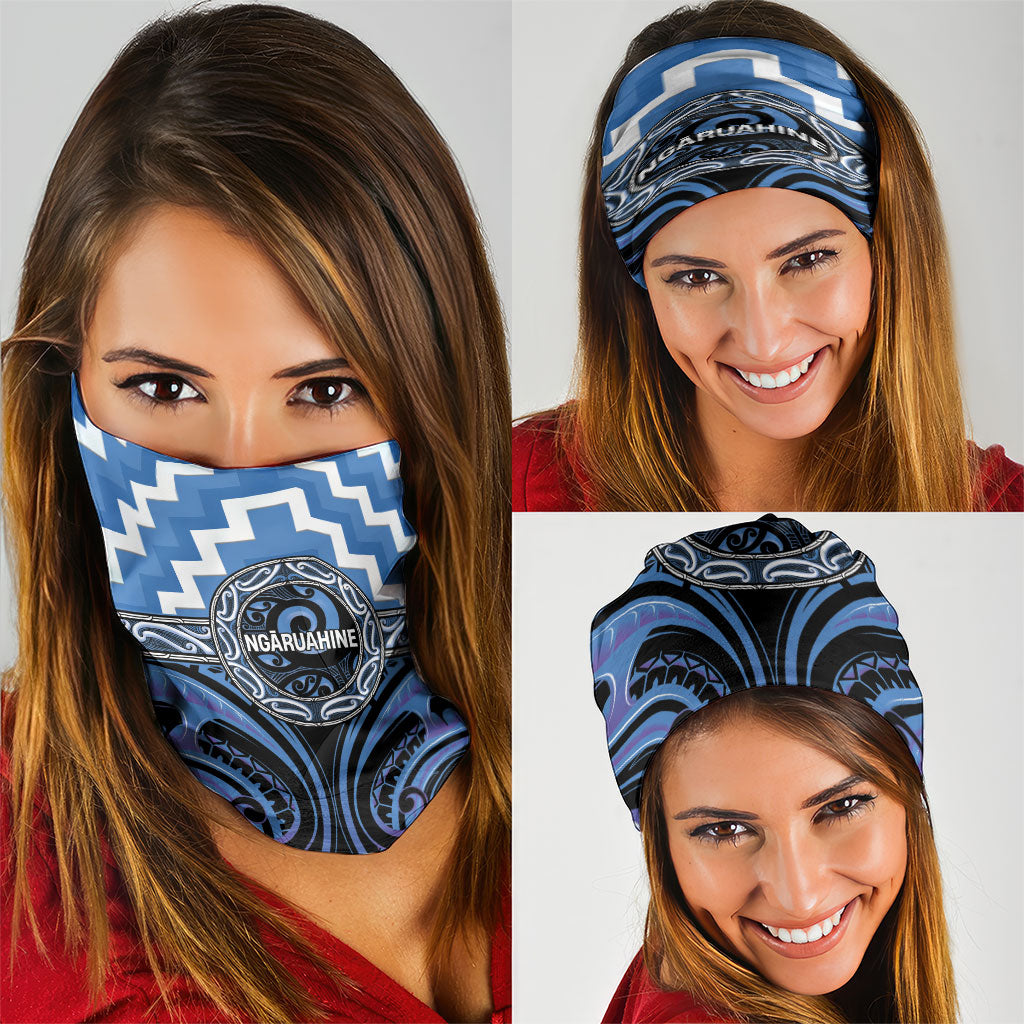 Aotearoa Ngaruahine Neck Gaiter Maori Iwi Poutama Puhoro Tattoo