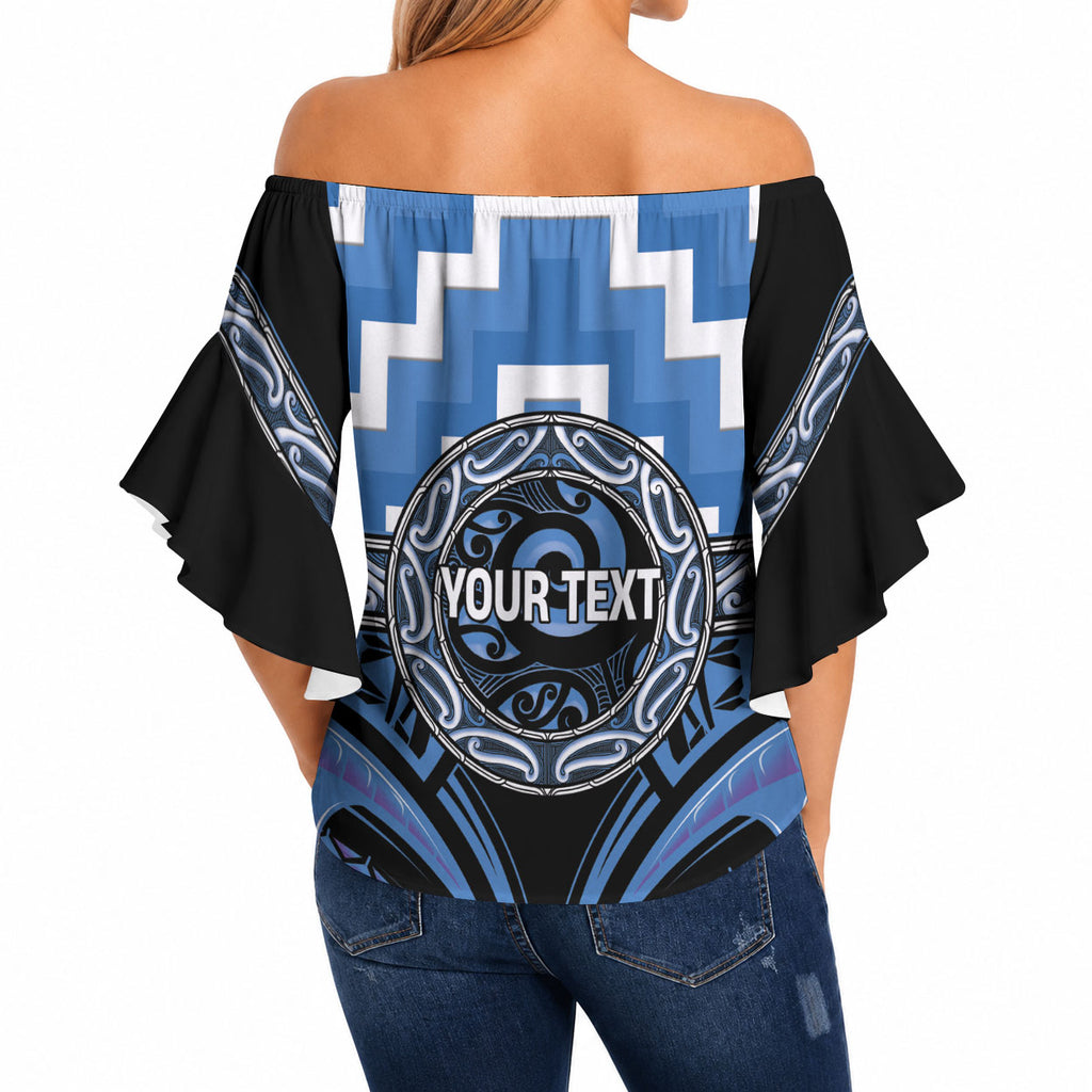 Aotearoa Ngaruahine Personalised Off Shoulder Wrap Waist Top Maori Iwi Poutama Puhoro Tattoo