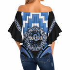 Aotearoa Ngaruahine Personalised Off Shoulder Wrap Waist Top Maori Iwi Poutama Puhoro Tattoo