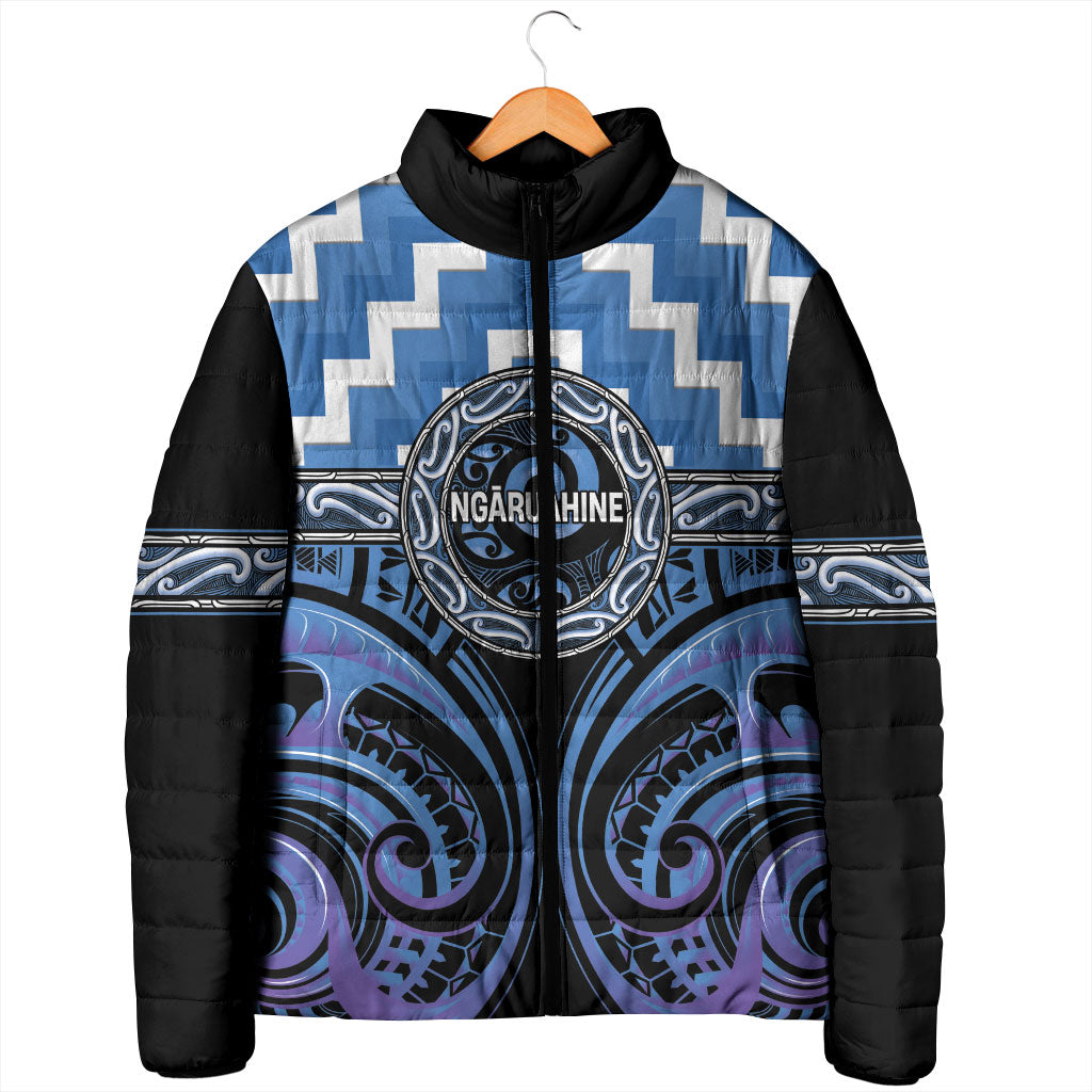 Aotearoa Ngaruahine Personalised Padded Jacket Maori Iwi Poutama Puhoro Tattoo