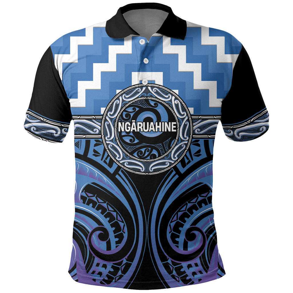 Aotearoa Ngaruahine Personalised Polo Shirt Maori Iwi Poutama Puhoro Tattoo