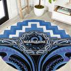 Aotearoa Ngaruahine Round Carpet Maori Iwi Poutama Puhoro Tattoo
