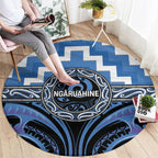 Aotearoa Ngaruahine Round Carpet Maori Iwi Poutama Puhoro Tattoo