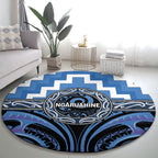 Aotearoa Ngaruahine Round Carpet Maori Iwi Poutama Puhoro Tattoo