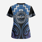 Aotearoa Ngaruahine Personalised Scrub Top Maori Iwi Poutama Puhoro Tattoo