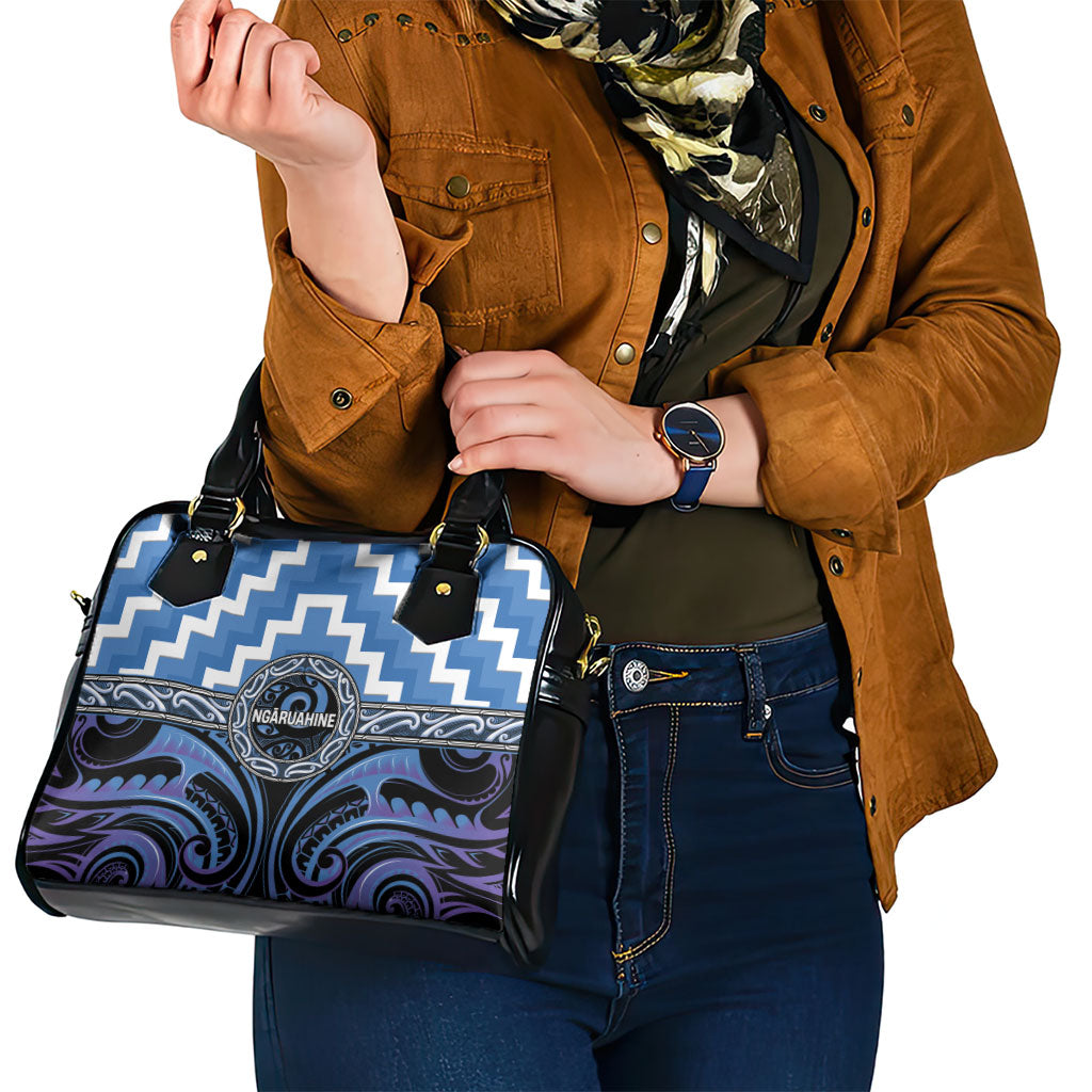 Aotearoa Ngaruahine Shoulder Handbag Maori Iwi Poutama Puhoro Tattoo