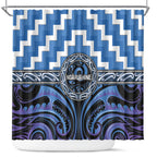Aotearoa Ngaruahine Shower Curtain Maori Iwi Poutama Puhoro Tattoo