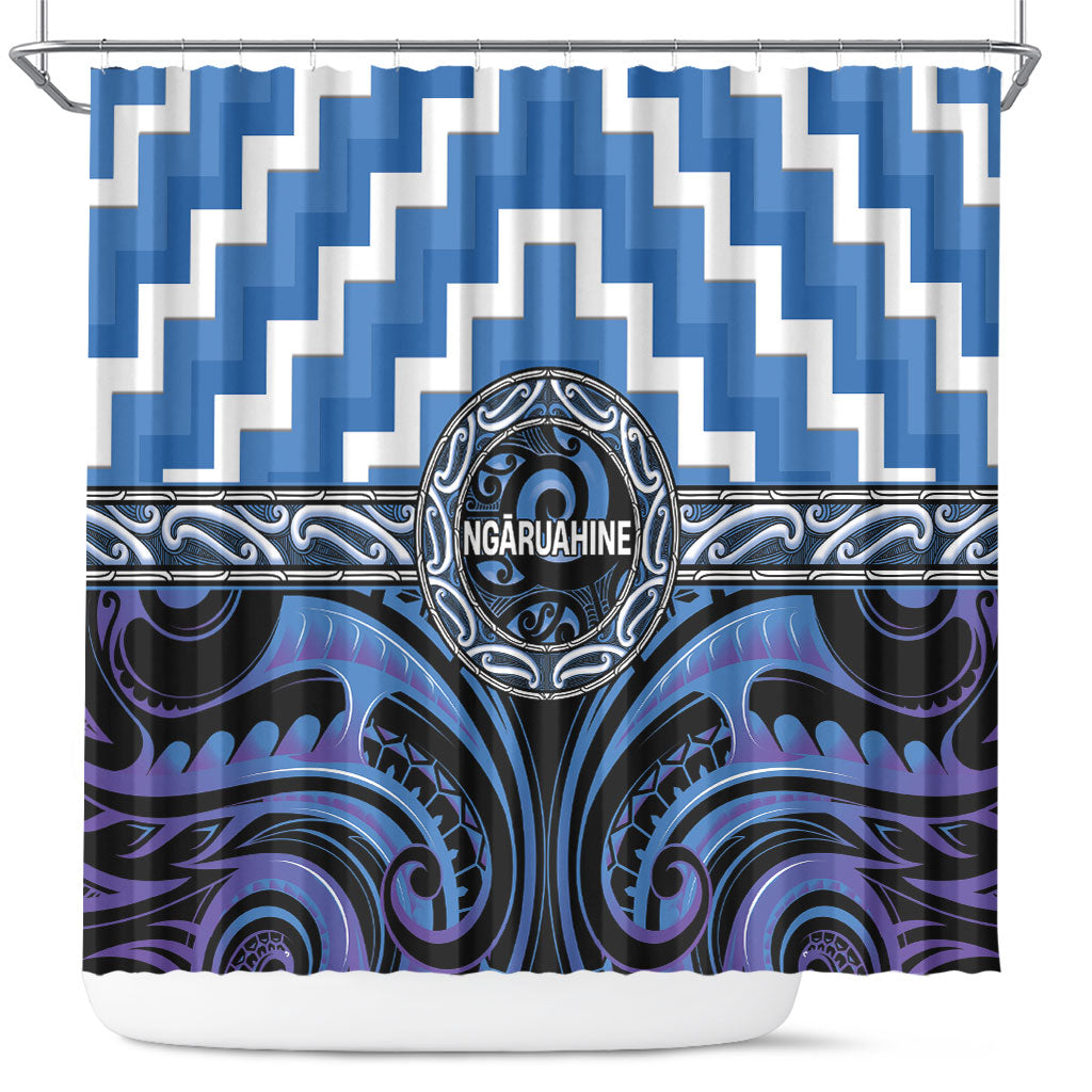 Aotearoa Ngaruahine Shower Curtain Maori Iwi Poutama Puhoro Tattoo