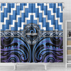Aotearoa Ngaruahine Shower Curtain Maori Iwi Poutama Puhoro Tattoo