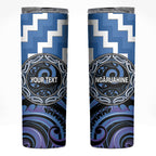 Aotearoa Ngaruahine Personalised Skinny Tumbler Maori Iwi Poutama Puhoro Tattoo