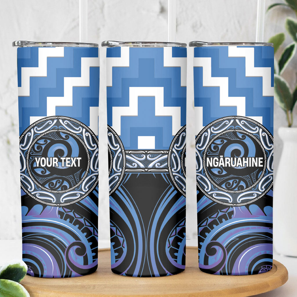 Aotearoa Ngaruahine Personalised Skinny Tumbler Maori Iwi Poutama Puhoro Tattoo