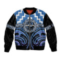 Aotearoa Ngaruahine Personalised Sleeve Zip Bomber Jacket Maori Iwi Poutama Puhoro Tattoo
