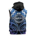 Aotearoa Ngaruahine Personalised Sleeveless Hoodie Maori Iwi Poutama Puhoro Tattoo