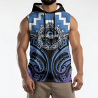Aotearoa Ngaruahine Personalised Sleeveless Hoodie Maori Iwi Poutama Puhoro Tattoo