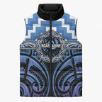 Aotearoa Ngaruahine Personalised Sleeveless Puffer Jacket Maori Iwi Poutama Puhoro Tattoo