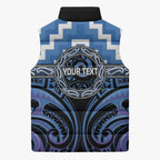 Aotearoa Ngaruahine Personalised Sleeveless Puffer Jacket Maori Iwi Poutama Puhoro Tattoo