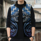 Aotearoa Ngaruahine Personalised Sleeveless Puffer Jacket Maori Iwi Poutama Puhoro Tattoo