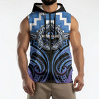 Aotearoa Ngaruahine Personalised Sleeveless Zip Hoodie Maori Iwi Poutama Puhoro Tattoo