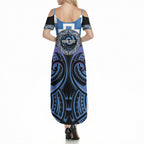 Aotearoa Ngaruahine Personalised Summer Maxi Dress Maori Iwi Poutama Puhoro Tattoo