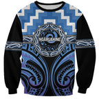 Aotearoa Ngaruahine Personalised Sweatshirt Maori Iwi Poutama Puhoro Tattoo