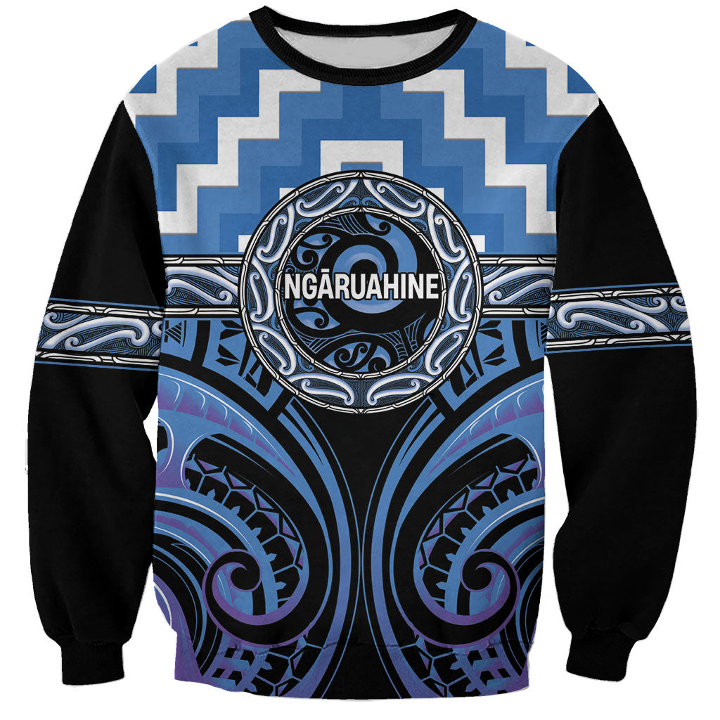 Aotearoa Ngaruahine Personalised Sweatshirt Maori Iwi Poutama Puhoro Tattoo