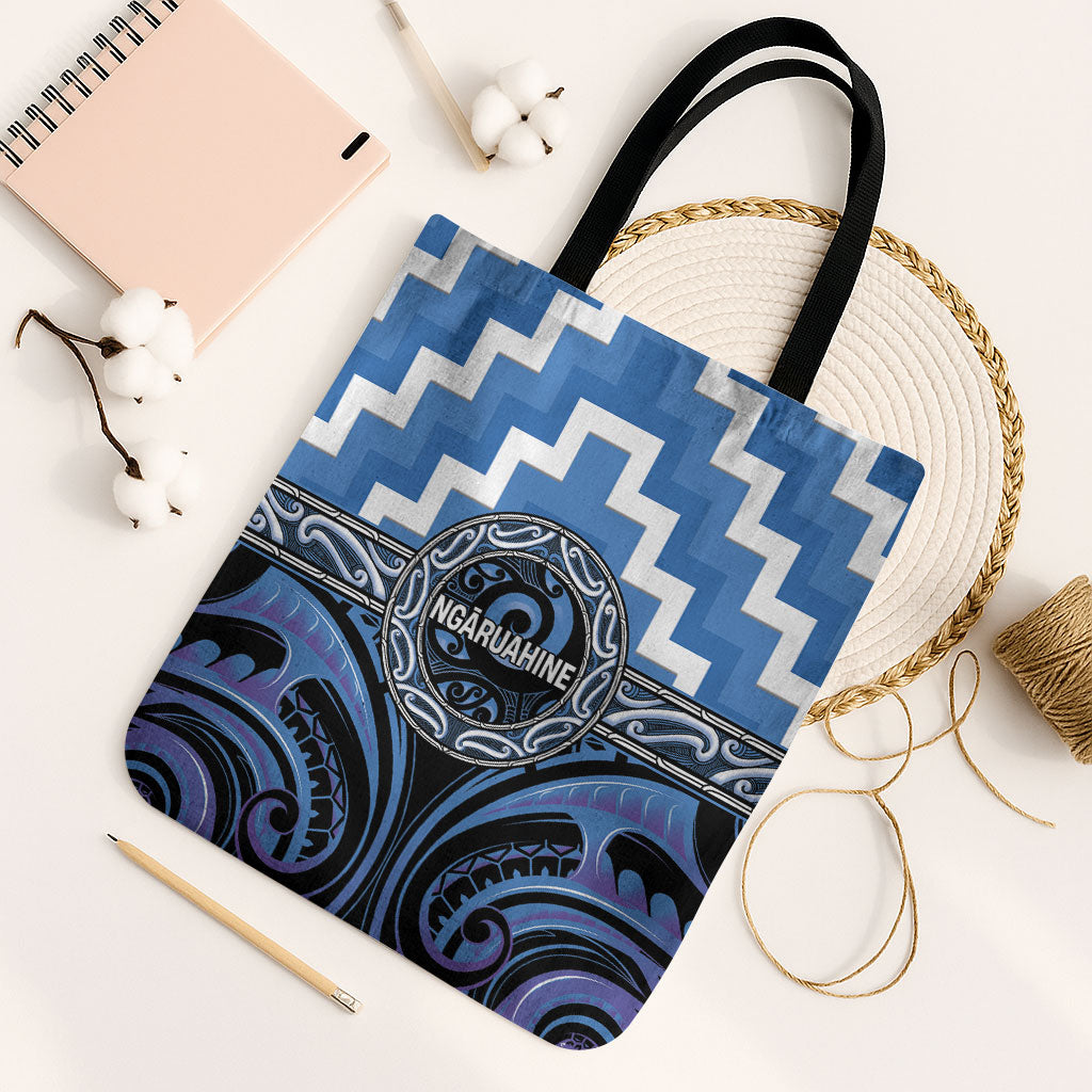 Aotearoa Ngaruahine Tote Bag Maori Iwi Poutama Puhoro Tattoo