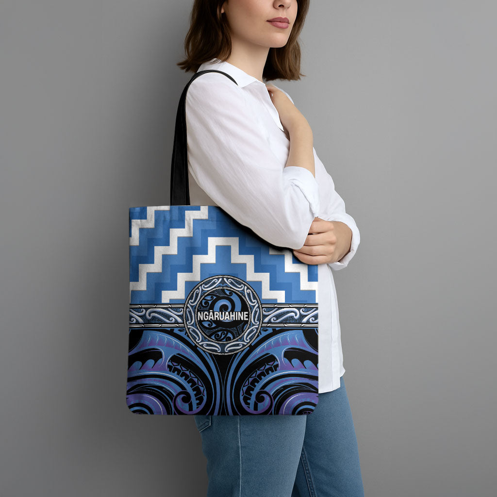 Aotearoa Ngaruahine Tote Bag Maori Iwi Poutama Puhoro Tattoo