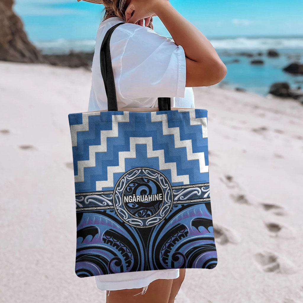 Aotearoa Ngaruahine Tote Bag Maori Iwi Poutama Puhoro Tattoo