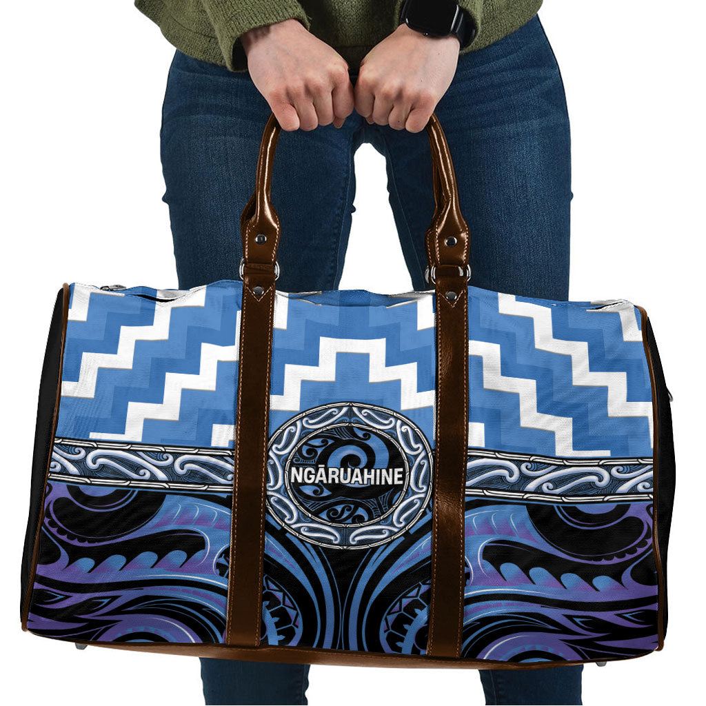 Aotearoa Ngaruahine Travel Bag Maori Iwi Poutama Puhoro Tattoo
