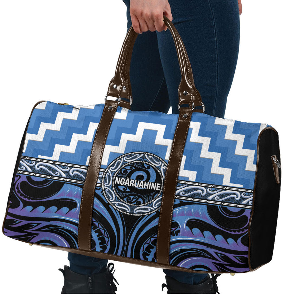 Aotearoa Ngaruahine Travel Bag Maori Iwi Poutama Puhoro Tattoo