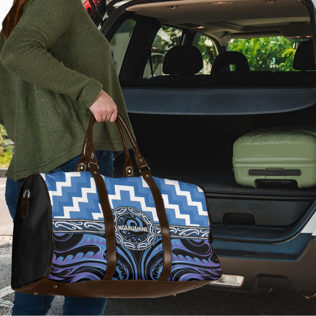 Aotearoa Ngaruahine Travel Bag Maori Iwi Poutama Puhoro Tattoo