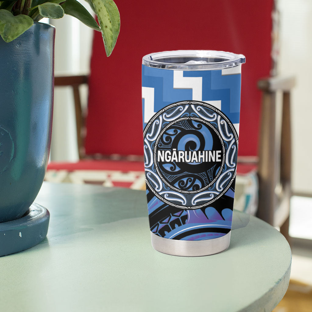 Aotearoa Ngaruahine Personalised Tumbler Cup Maori Iwi Poutama Puhoro Tattoo