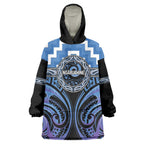 Aotearoa Ngaruahine Personalised Wearable Blanket Hoodie Maori Iwi Poutama Puhoro Tattoo