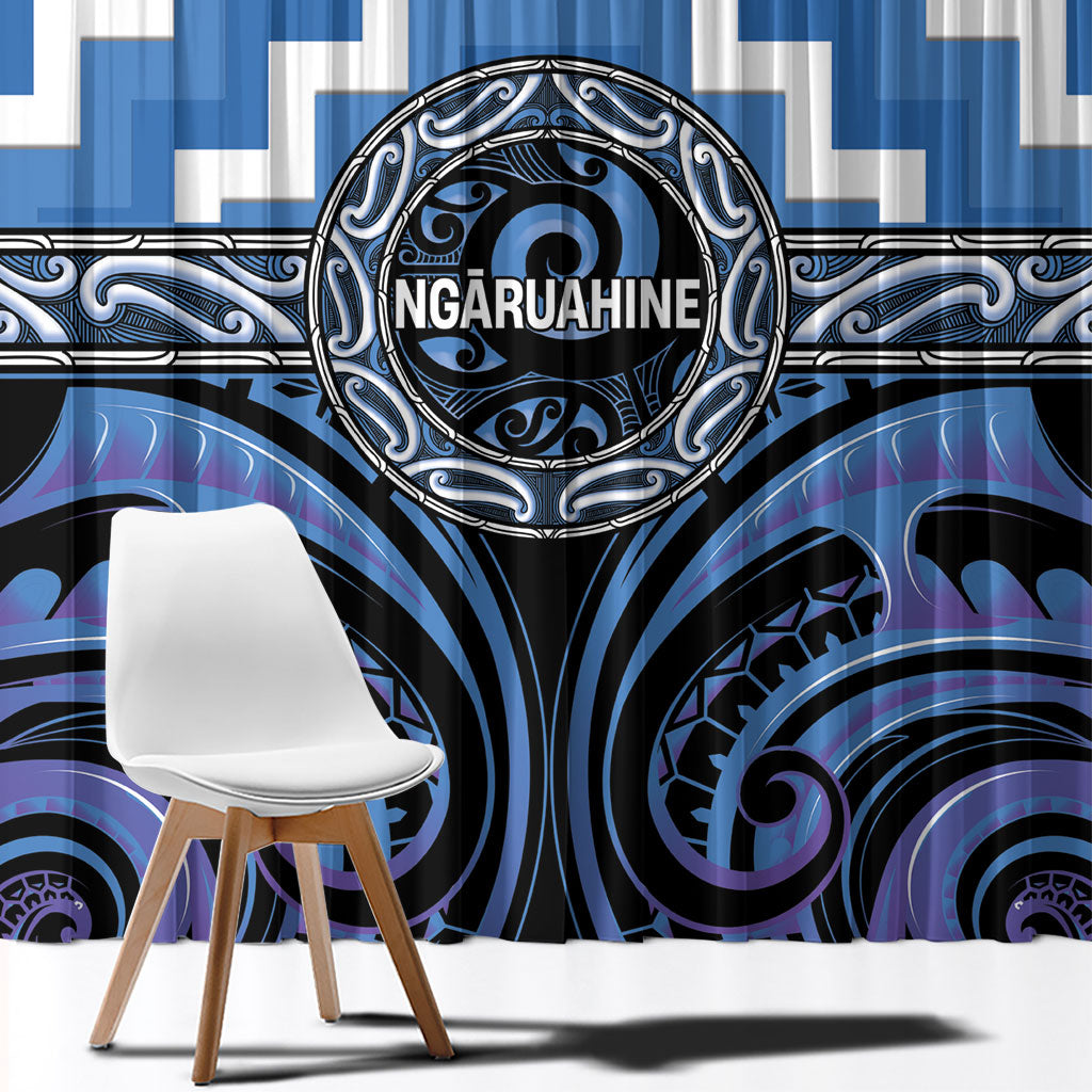 Aotearoa Ngaruahine Window Curtain Maori Iwi Poutama Puhoro Tattoo