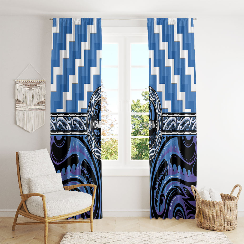 Aotearoa Ngaruahine Window Curtain Maori Iwi Poutama Puhoro Tattoo